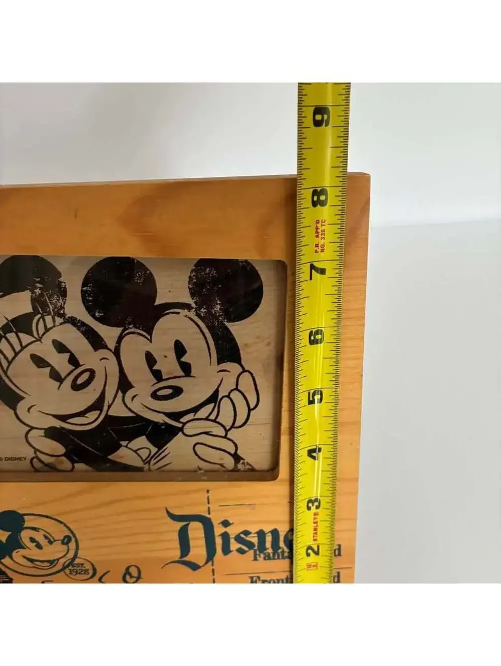 Disney Parks Mickey Minnie Castle Wood 4x6 Photo Frame Fantasyland Frontierland